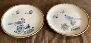 Set 2 piatti El Palomar Tlaquepaque Mexico Ken Edwards 8" ceramica uccellino (166ia) - Foto 1 di 7