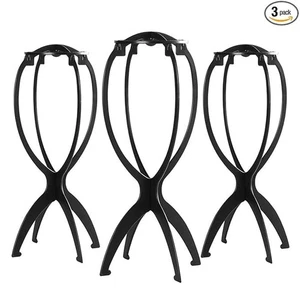 Paquete de 3 - Soporte para peluca plegable Dreamlover - Accesorio para cabello de viaje de plástico - Imagen 1 de 4
