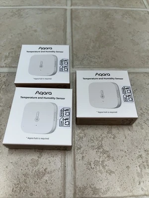 3 Pack Aqara Temperature and Humidity Sensor Requires AQARA HUB. Still Sealed  - Image 1 of 2