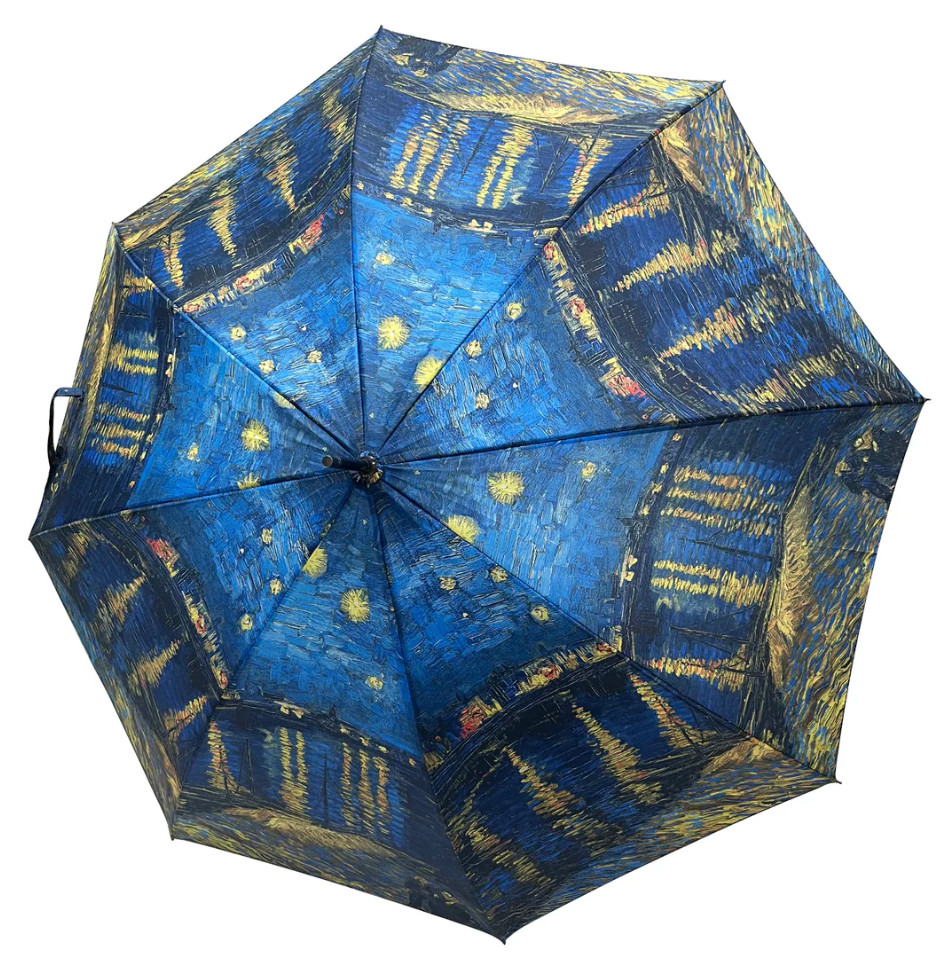 Ombrello Automatico Vincent Van Gogh Notte Stellata - Design Artistico, 100 Cm, Leggero E Resistente - Foto 3