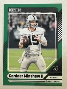 2024 Panini Donruss Gardner Minshew II #227 Press Proof Green Las Vegas Raiders - Picture 1 of 2