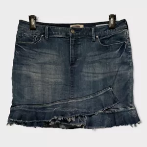 Jessica Simpson  denim Mini skirt  31 Kiss Me Ruffle - Picture 1 of 11