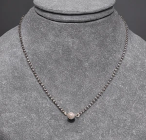 Mangalsutra de plata 925 - Collar de cadena de cuentas negras con colgante de bola - Imagen 1 de 4
