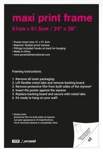 Maxi Poster weißer Rahmen - groß leicht für Standard 61x91,5cm Maxi Poster - Bild 1 von 2