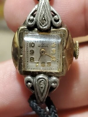 RELOJ PARA MUJER HELBROS 17 JOYAS VINTAGE Genex oro 10K correa llena 10 k rgp Foto 1 de 4