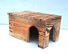 Mega XXL Nagerhaus für Meerschweinchen und Kaninchen 55x33x22cm natur pur