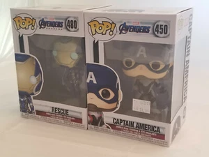 Funko POP! Marvel Figurines - Avengers Captain America 450, Endgame Rescue 480 - Picture 1 of 3