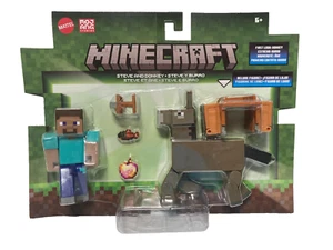 Mattel Minecraft Action Figures & Accessories 2-Pack Steve & Donkey - Picture 1 of 10
