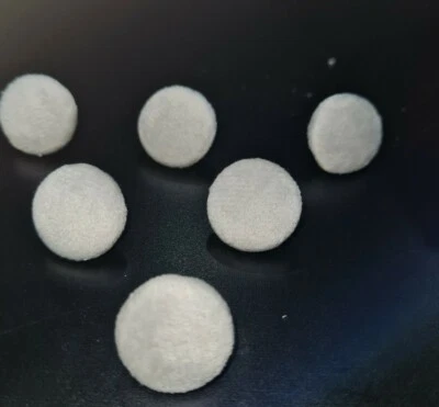 100 × silver plush velvet Upholstery Buttons (pinned)Covered with  fabric.16mm - Image 1 of 3