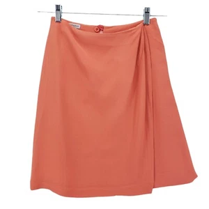 Emporio Armani Orange Faux Wrap Skirt Knee Length Size 40 - READ - Picture 1 of 9