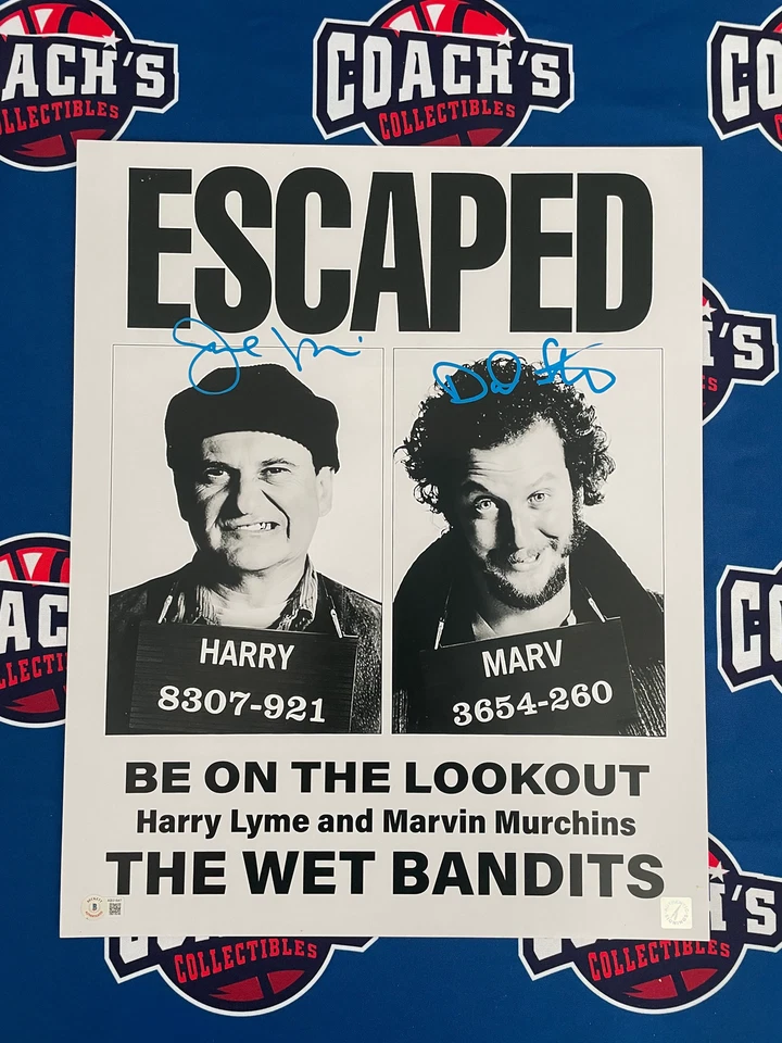 Póster autografiado de Joe Pesci y Daniel Stern DUAL "Bandidos mojados" 16x20 Wanted (Bec Foto 1 de 1