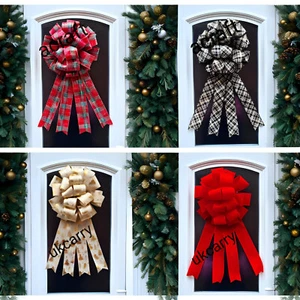 Arcos de Navidad de lujo XXL hechos de cinta de borde con cable árbol de Navidad decoración de regalo - Imagen 1 de 15