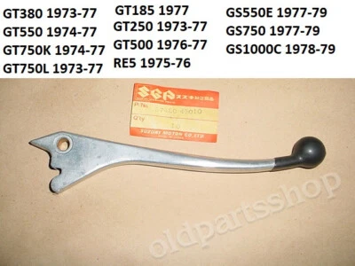 Suzuki GT185 GT250 GT380 GT500 GT550 GT750 RE5 GS1000 Lever R NOS 57420-45010 - Image 1 of 4