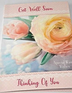 Get Well Card. Special Warm Wishes Heartstrings Cards. Flowers Theme.  - Picture 1 of 4