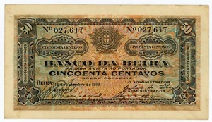 Mozambique ... P-R3a ... 50 Centavos ... 1919 ...*VF-XF*Two hand signed at left. - Picture 1 of 2