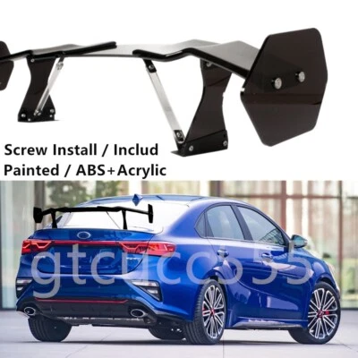 Universal 53" Rear Trunk Spoiler Racing Wing ABS Acrylic GT-Style Glossy Black - Image 1 of 4