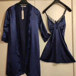 Satin nightdress and Dressing gown size Small -New Other With Tags - Picture 1 of 19