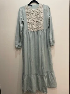 Refka Longsleeve Tiered Cotton Maxi Dress 4 Prairie Cottage Modest Trad Wife - Picture 1 of 11