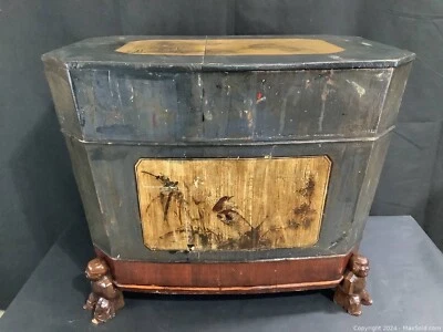 Antique Chinese Hand Painted Rice Chest, Birds Landscapes Buddha C1900-1920 - Image 1 of 4