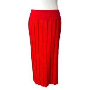 Sisley Made in Italy vintage Red Pleated Skirt Size S - Picture 1 of 5