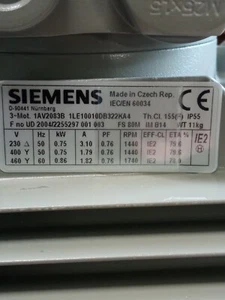 Siemens SIMOTICS GP Wechselstrommotor 750/860W - Bild 1 von 4