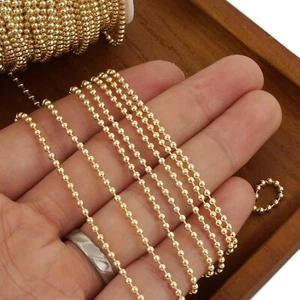 Catena a sfera 6 piedi 14k - incompiuta per collane braccialetti personalizzati - Foto 1 di 14