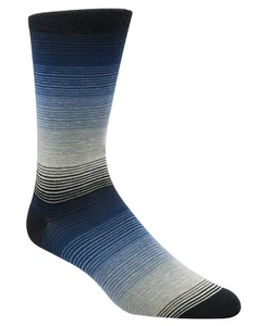 Nuevos calcetines de vestir para hombre Cole Haan azul a rayas mezcla de algodón 7-12 - Imagen 1 de 1