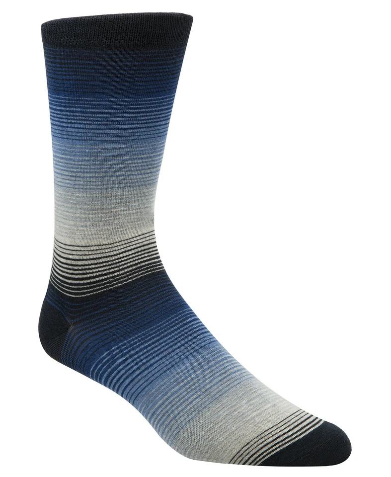 Nuevos calcetines de vestir para hombre Cole Haan azul a rayas mezcla de algodón 7-12 Foto 1 de 1