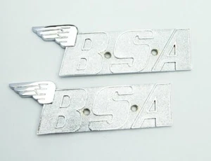   BSA A65L A65T A70 PETROL TANK FUEL GAS TANK BADGES CHROME 60-2568 1 PAIR - Picture 1 of 1