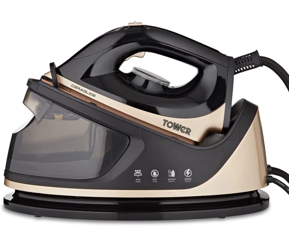 Tower T22023GLD CeraGlide 2700 Watt Steam Generator Iron Black - Image 1 of 4