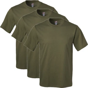 Soffe Men's Dri Performance T-Shirt 100% Cotton 905-OD Green-3 Packs - Picture 1 of 2