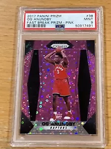 2017-18 Panini Prizm OG Anunoby Fast Break Prizm PINK ROOKIE /50 PSA 9 MINT - Picture 1 of 2