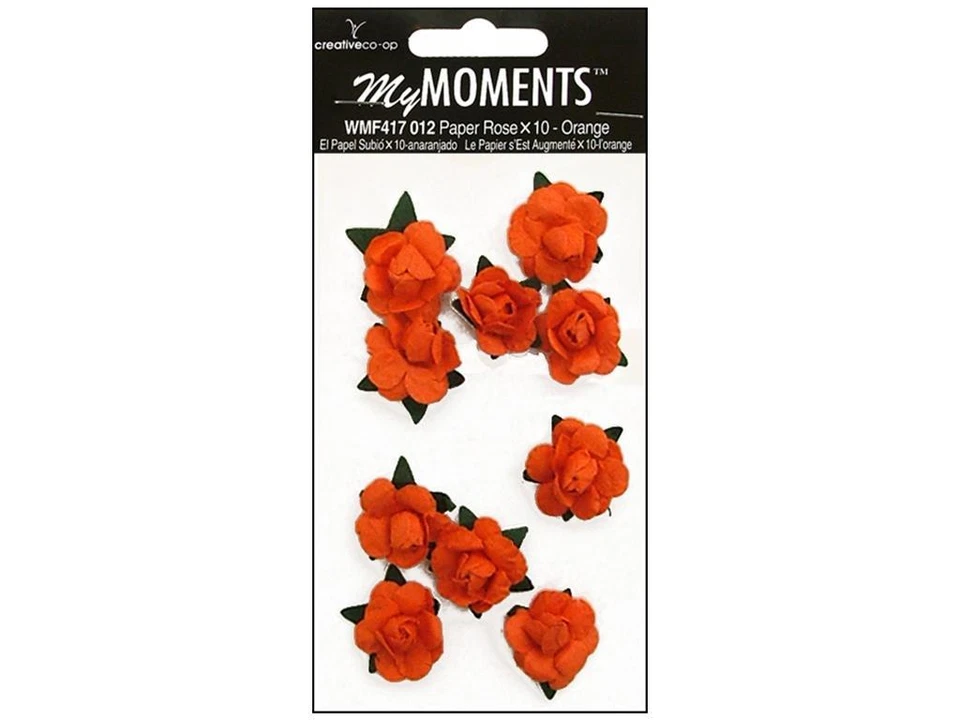 Rosas de papel "My Moments Creative Co-Op" x 10 - NARANJA - WMF417-012 Foto 1 de 1