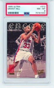 1995 Fleer Ultra Encore Basketball Card Grant Hill #312 PSA 8 Pistons Near Mint - Bild 1 von 2