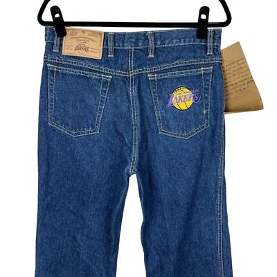 Vintage Lakers Braxton Jeans Sz 34 x 36 Blue Straight Leg Embroidered RARE NWT - Image 1 of 4