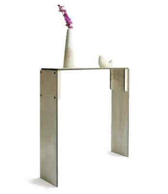 Narrow Laser Cut Wood Console Table for Living Room - Thin Contemporary Design - Image 1 of 4