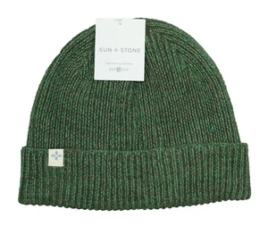Sun + Stone Ribbed Knit Men's Beanie Hat One Size NWT Green - Picture 1 of 1