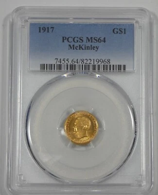 1917 McKinley Memorial $1 Gold Commemorative PCGS MS 64 - Image 1 of 4