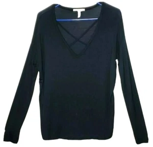 Victoria Secret Pink Sweater Top Black S/P/Ch Cozy Soft Size Scoop Neck Petite - Picture 1 of 6
