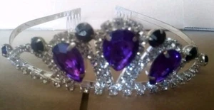 Purple Rhinestone Pageant Tiara  - Picture 1 of 2