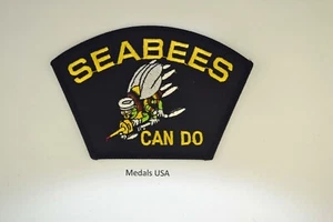 SEABEES Can Do - Iron on Patch HAT JACKET OR VEST T2P196 - Picture 1 of 1
