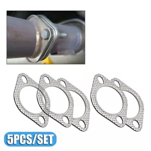 5X Auto Car 2 Bolt High Temp Exhaust Gasket Flange 2.5in Cylinder Head Gaskets - Foto 1 di 12