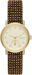 Skagen SKW3106 Dome Damen Armbanduhr Wollband 32mm Gold/ Braun - Bild 1 von 3