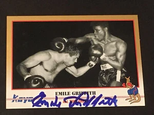 Tarjeta automática autografiada Emile Griffith 1991 firmada a mano (d.2013) - Imagen 1 de 3