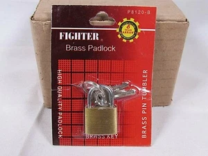 Menge 12 Vorhängeschloss klein Messing 20 mm Mini kleines Schloss gleichschließend Box Schmuck Schublade 2 Schlüssel - Bild 1 von 4