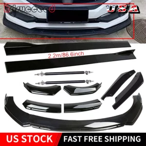 For Honda Civic 2016-2019 Front Bumper Spoiler Kit / Side Skirt / Rear Lip Gloss - Picture 1 of 20