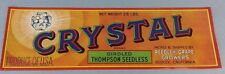 10 Original Vintage Deadstock CRYSTAL Thompson Seedless Grapes Crate Paper Label
