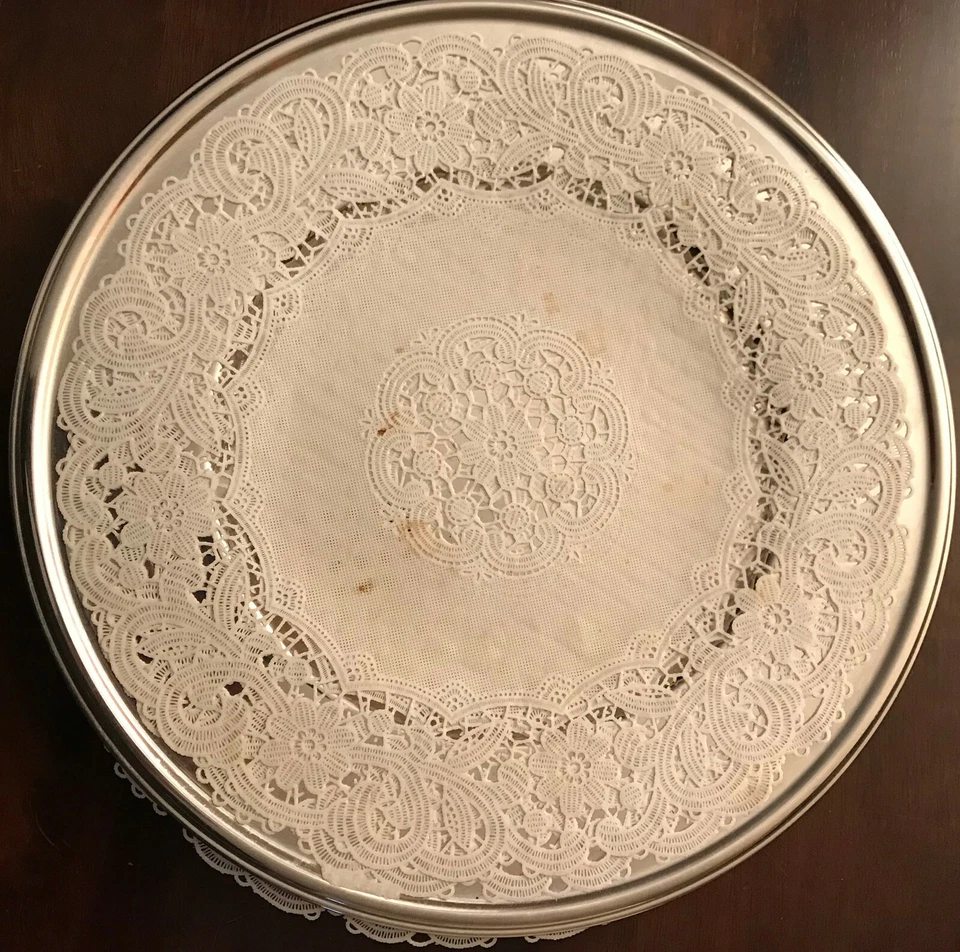 WMF CROMARGAN 5 Vassoi In Argento - Tovaglia Bianca - ROTONDO - Immagine 1 di 3