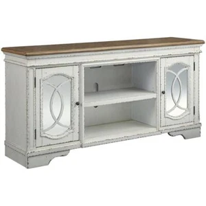 Signature Design by Ashley Realyn 74"" TV Stand in Chipped White and Brown - Picture 1 of 1