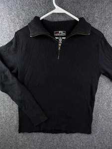 Suéter para mujer Lauren Ralph Lauren Active negro acanalado 1/4 cremallera grande elástico - Imagen 1 de 11